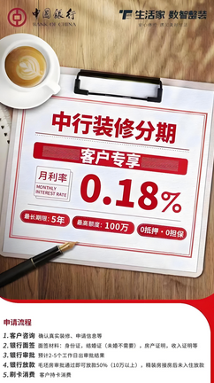 中国银行装修贷最高100万,贷款利率低至2.18% 中国银行装修贷最高100万,贷款利率低至2.18%